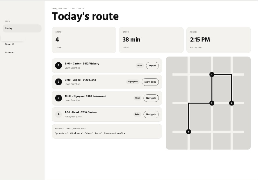 Technician route